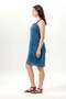 Sleeveless Monika Daisy Embroidered Pocketed Short Poplin Dress Indigo Indg - 5