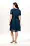Short Sleeve V-Neck Venice Embroidered Shile Cloth Authentic Summer Short Dress Petrol Ptrl - 2