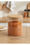 Set of 6 800 ml Glass Food Storage Containers with Bamboo Lids 10X12 cm - Vacuum Lid - 3