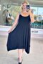 Stone Detailed Asymmetrical Dress with Straps 6Y156