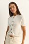 Women's Ecru Lace Detailed Buttoned Short Sleeve Knitwear Cardigan Th261022 60286095 - 6