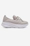 Buckle-Tied Knitwear Women's Casual Shoes Gray White - 2