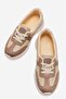 Women's Linen Sports Shoes Beige Vison Suede - 5