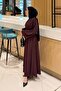 Nora Lace-Up Hijab Dress Plum - 2