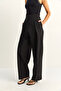 Women's Black Voluminous Pleated Trousers 0543 60286010 - 4