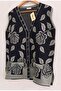 Women's New Rose Petal Pocketed, Front Buttoned, Side Slit Knitwear Long Mother Vest - 2