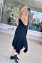 Stone Detailed Asymmetrical Dress with Straps 6Y156 - 2
