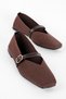 Urban Women's Thin Knitwear Fabric Blunt Toe Single Strap Ballerina Shoes B4510 - 2