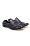 Dark Blue Color Laceless Genuine Leather Men's Shoes