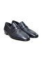 Dark Blue Color Laceless Genuine Leather Leather Sole Men's Shoes