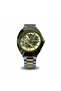 Aurum X Skeleton Automatic Watch for MenStainless Steel Gold & Silver Transparent Dial