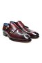 Burgundy Color Laceless Genuine Leather Leather Sole Men's Shoes