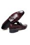 Burgundy Color Laceless Genuine Leather Men's Shoes - 2