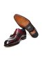 Burgundy Color Laceless Genuine Leather Leather Sole Men's Shoes - 3