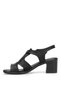 Elit Koc2202 Women's Genuine Leather Heeled Sandals Black - 4