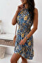 New Season Women's Patterned Short Single Jersey Summer Dress with Elastic Waist and Open Shoulders - 3