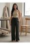 Women's Muslin Fabric Black Loose-Fit Trousers - 3