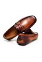 Tan Color Laceless Genuine Leather Men's Shoes - 2
