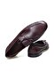 Burgundy Color Laceless Genuine Leather Men's Shoes - 2