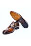 Tan Color Lace-Up Genuine Leather Men's Shoes - 3