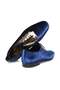 Dark Blue Color Lace-Up Genuine Leather Velvet Leather Sole Men's Shoes - 2