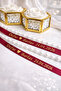 Promise Engagement Ring Ribbon Non-Shedding Beads Burgundy Ribbon - 3