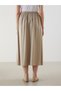 Lcw Grace Beige Women's Skirt with Elastic Waist in Linen Looks - 4