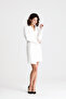 Lined Double-Breasted Jacket with Zipper Detail on the Back |   Ckt35223 Ecru - 2