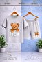 Children's T-Shirt with Printed "Hey" and "Yazisi" on the Back - Short Set