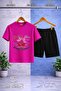 Kids' Cherry Smile Forever Printed Crew Neck T-Shirt - Shorts Set