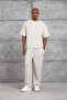 Men's T-Shirt Oysho Fabric Crew Neck Cream Oversize Crew Neck - 4