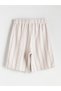 Two Mt Shop Quality Lcw Kids Brown Elastic Waist Striped Boys' Shorts - 2