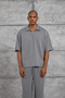 Men's T-Shirt Oysho Fabric Polo Yala Gray Oversize Polo Collar - 4