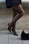 Black Leopard Patterned Fishnet Women's Pantyhose – Stylish and for Daily Use - 7