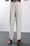 Beige Belted Elastic Waist Bohemian Trousers 0042 - 5