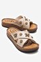 Women's Cross-Strapped Accessory Slippers Beige