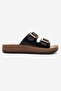 Women's Double Buckle Accessory Slippers Black - 2