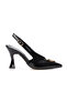 Women's Leather Look Open-Back Pointed Toe Shoes - 3