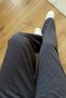 Glow Smoked Glittered Cyrstal Detail Loose Fit Cool Elastic Waist Lace-Up Shiny Sweatpants - 2