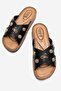 Women's Cross-Strapped Slippers with Accessories Black - 7