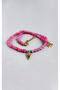 Bensei Steel Pendant, Choker Necklace with Pink and Turquoise Natural Stones, Steel Lock and Chain - 3