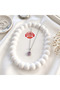 Water Resistant Stainless Steel Chain Purple Drop Stone Women's Necklace - 4