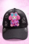 Black My Melody Girls' Hat Adjustable Lucky Pattern 3D Rotating Wind Rose Summer Hat 2-8 Years Old - 3