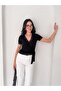 Women's Lace Double-Breasted Tie-Back Blouse