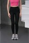 Women's Black Crocodile Patterned High Waist Tummy Control Leggings - 4