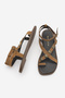 Women's Cross-Strapped Ankle-Tie Buckle Casual Sandals Solveta Tan Suede - 7