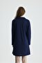 Polo Collar A-Line Long Sleeve Mini Dress Navy Blue - 7