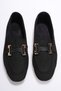 Women's Black Buckle Detailed Daily Casual Ballet Shoes - 7