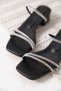 Salzburg Premium Women's Thick Heeled Black Slippers - 3