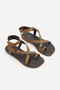 Women's Cross-Strapped Ankle-Tie Buckle Casual Sandals Solveta Tan Suede - 6